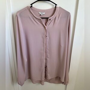 Dusty Rose Button-Front Women's Blouse by Q&A